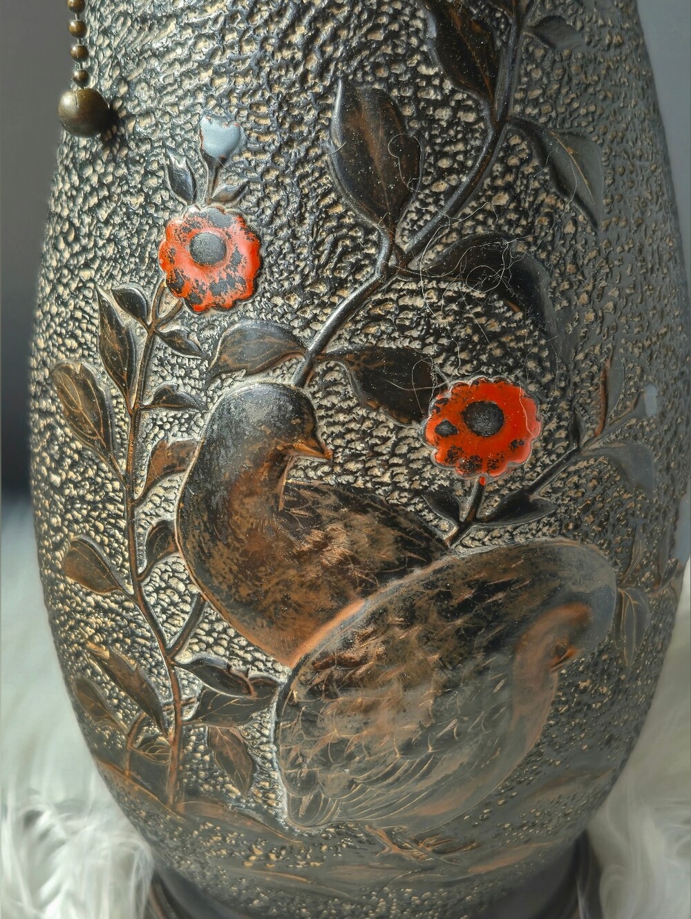 Vintage Japanese Tokanabe Ware Porcelain Converted Vase to Lamp